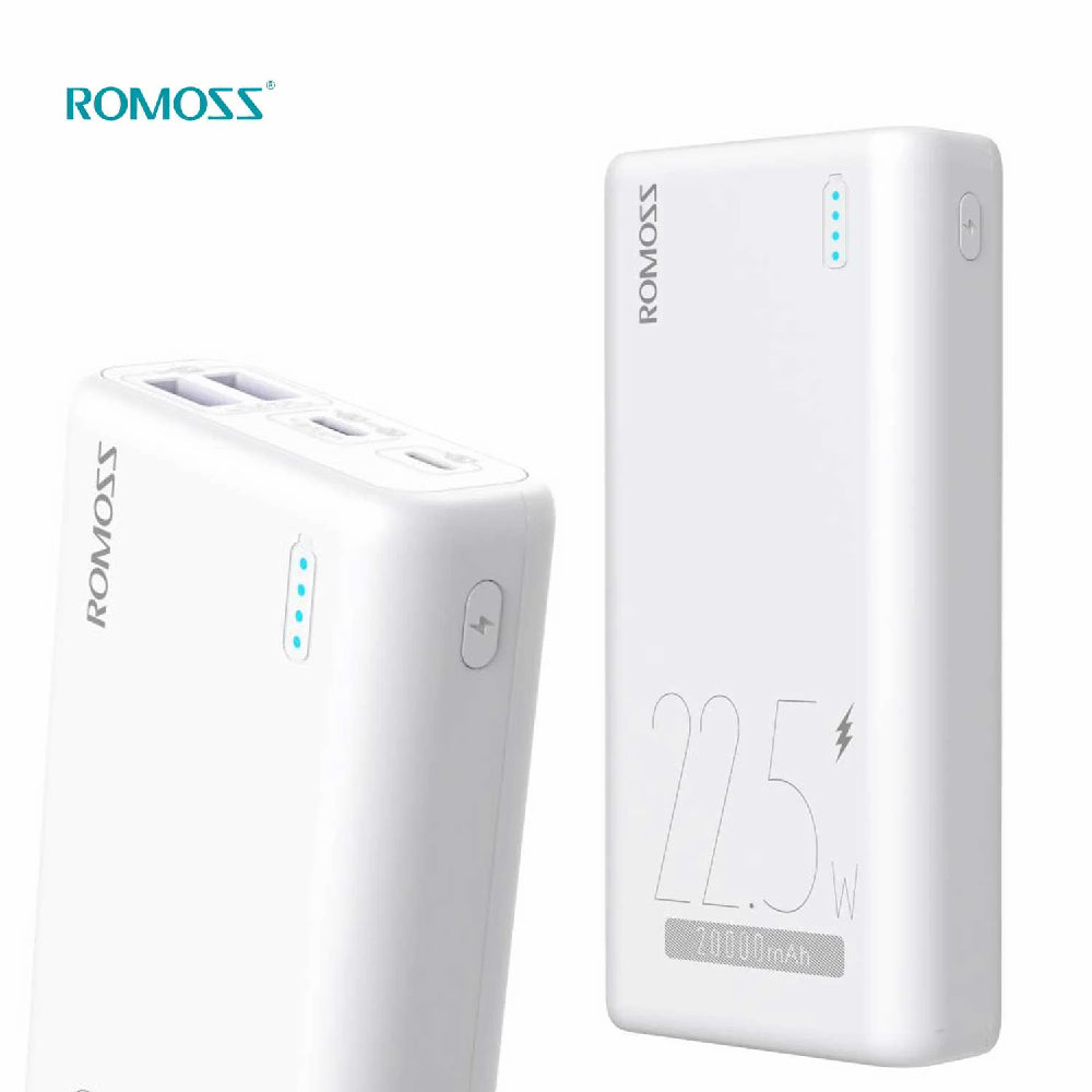 ROMOSS PSL20 SIMPLE 20 With 3 input POWER BANK 20000MAH 22.5W PD SUPER FAST CHARGING