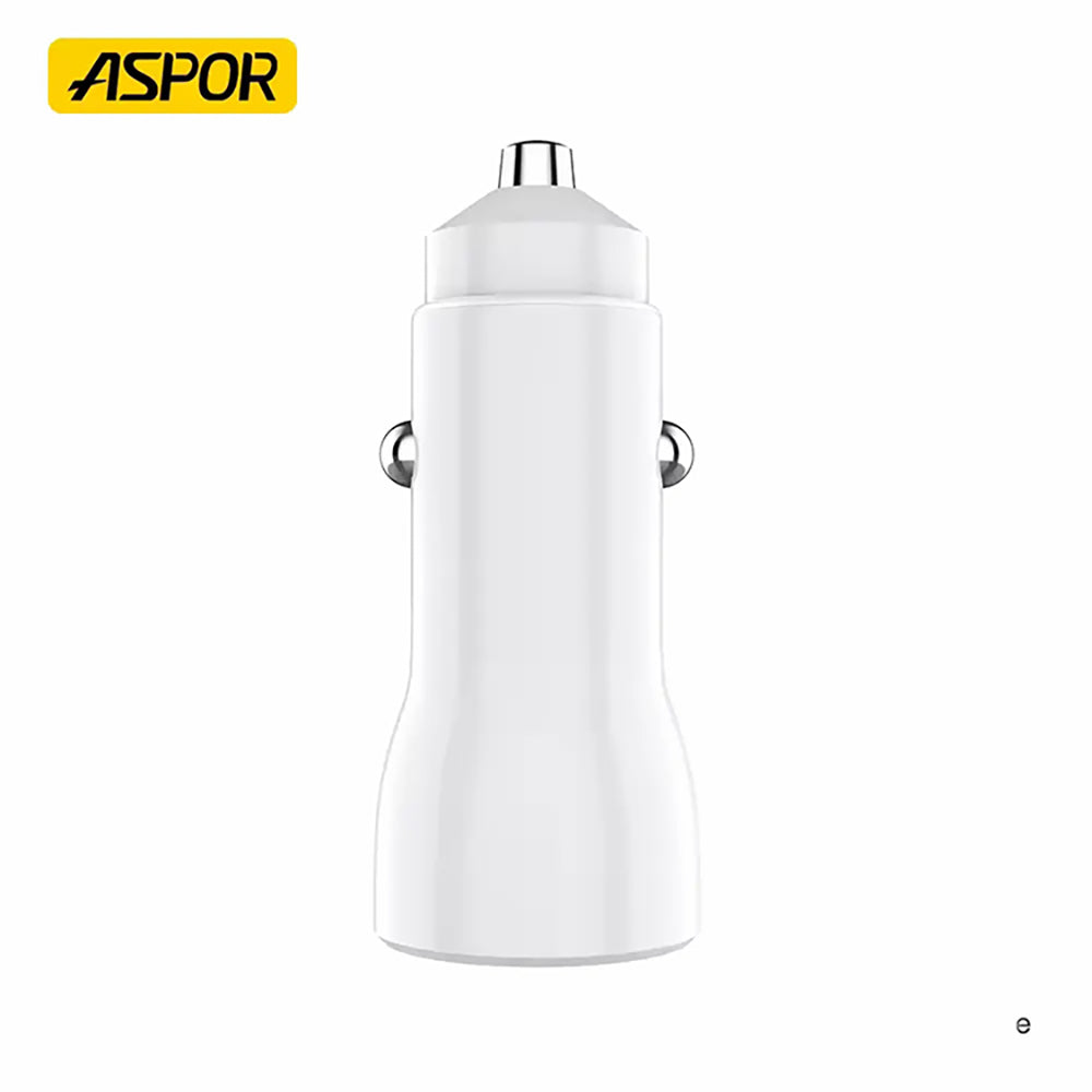 ASPOR A910 FAST CAR CHARGER QC 3.0 DUAL ALUMINUM METAL 38W PD PORTABLE
