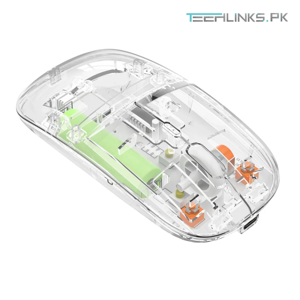 NEW TRANSPARENT M-10A WIRELESS + BLUETOOTH DUAL MODE RECHARGEABLE MOUSE