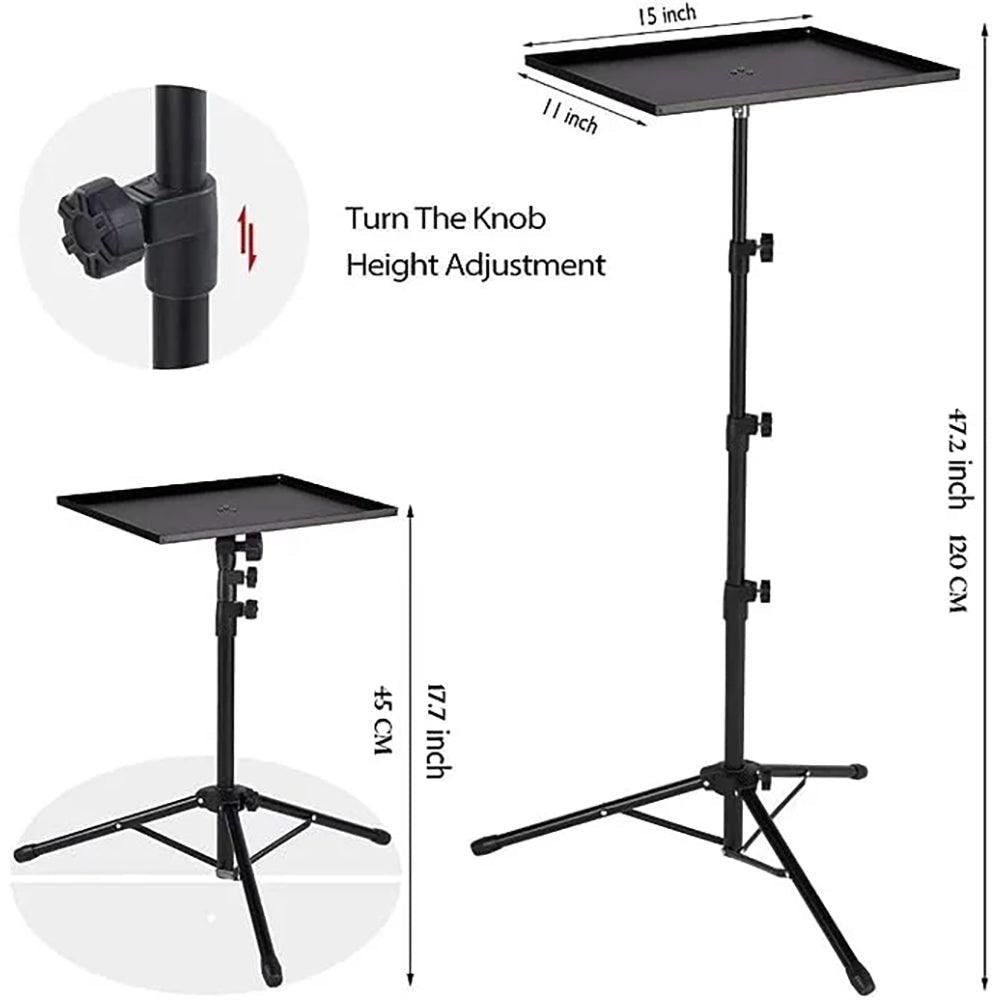 PORTABLE PROJECTOR AND LAPTOP STAND TABLE TRIPOD (HEIGHT ADJUSTABLE 45-120CM)