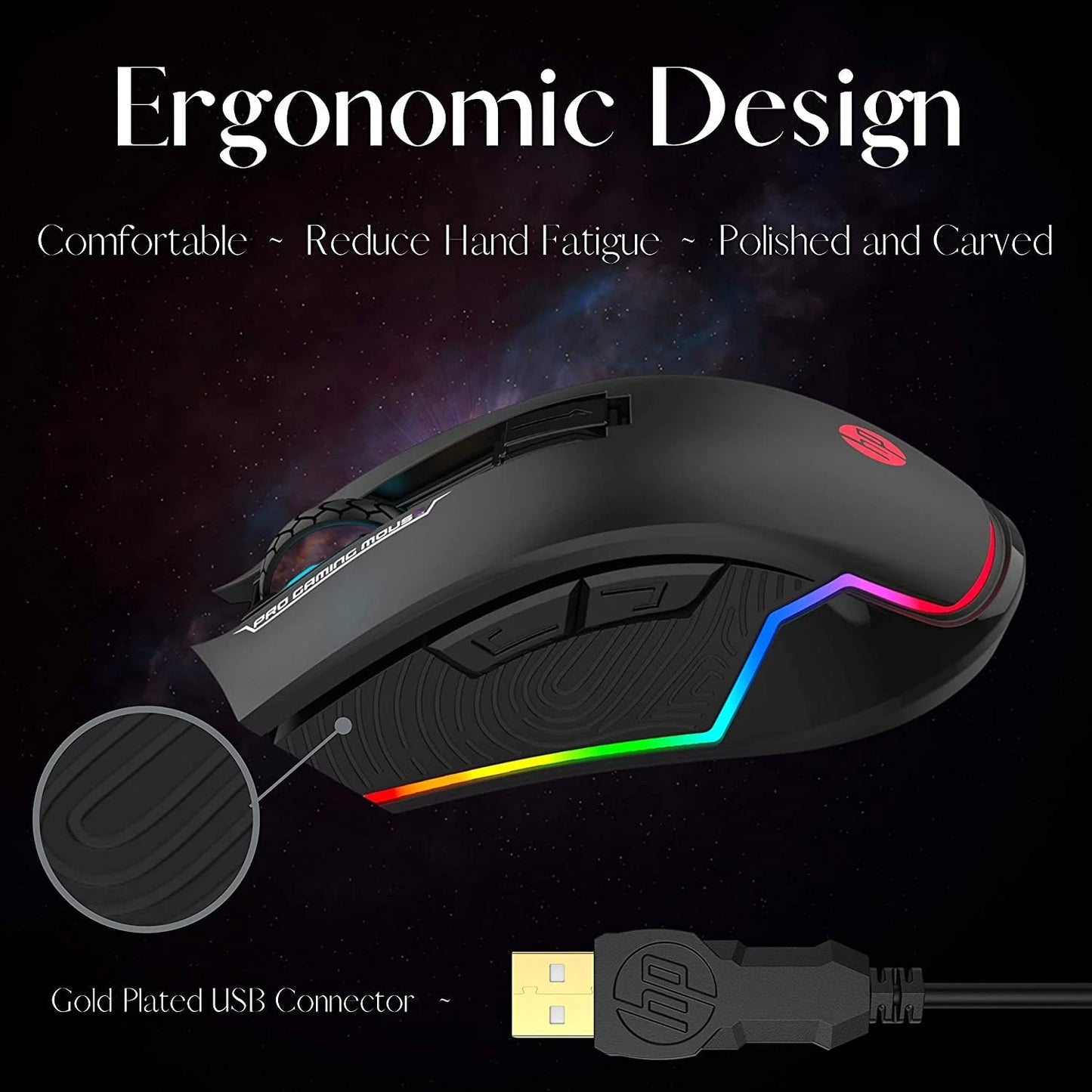 HP G360 DPI 6200 6 BUTTONS RGB WIRED GAMING MOUSE
