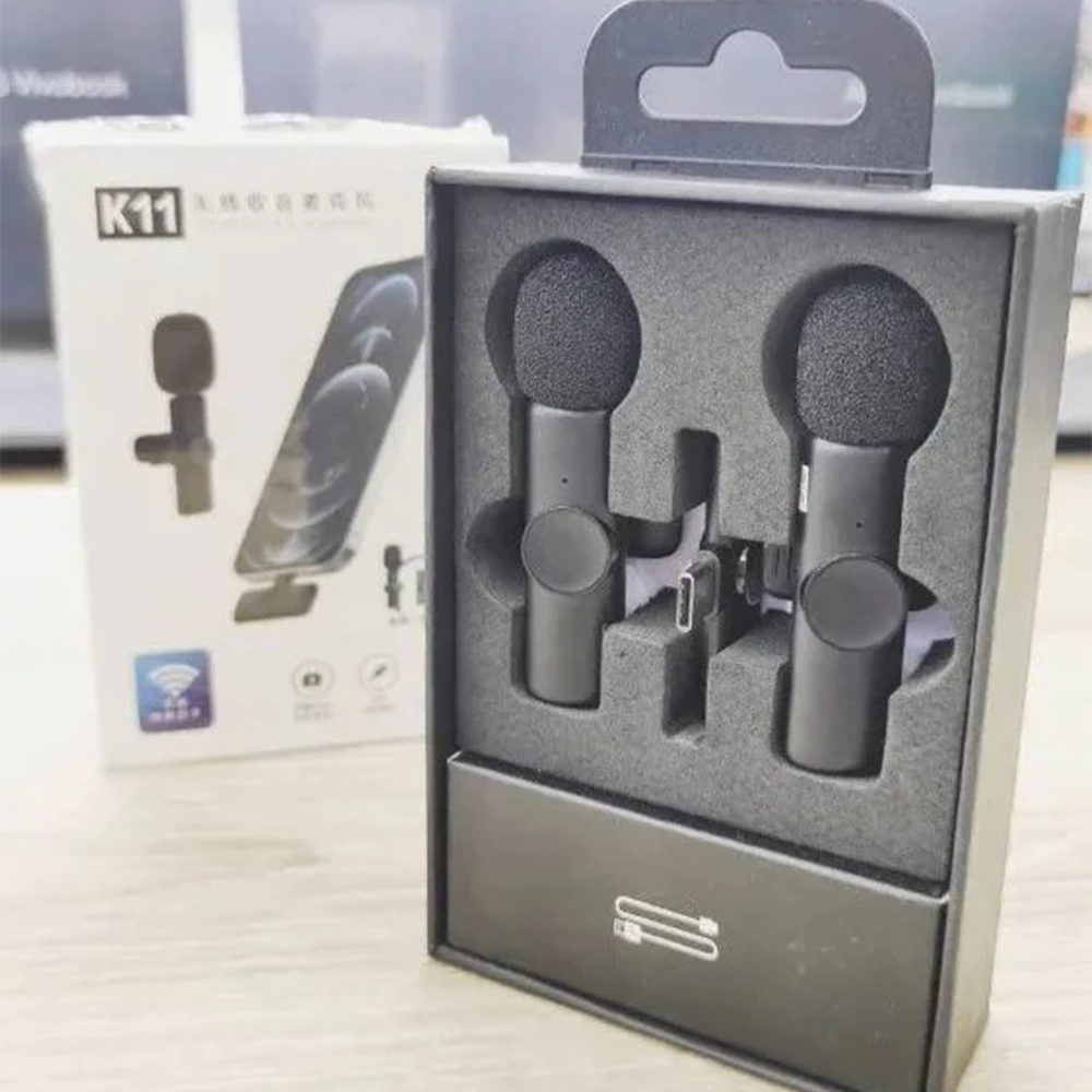 K11 2 IN 1 Collar Wireless Microphone Iphone/Android & Type C Supported