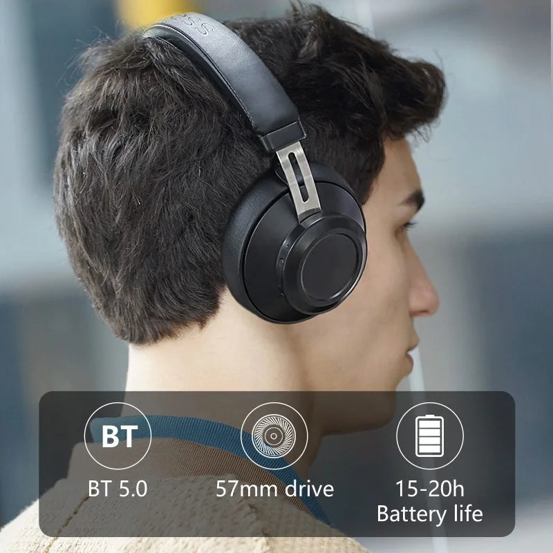 Bluedio BT5 Wireless Headphone and Wired Stereo Bluetooth Over-Ear Headset with Built-in Microphone