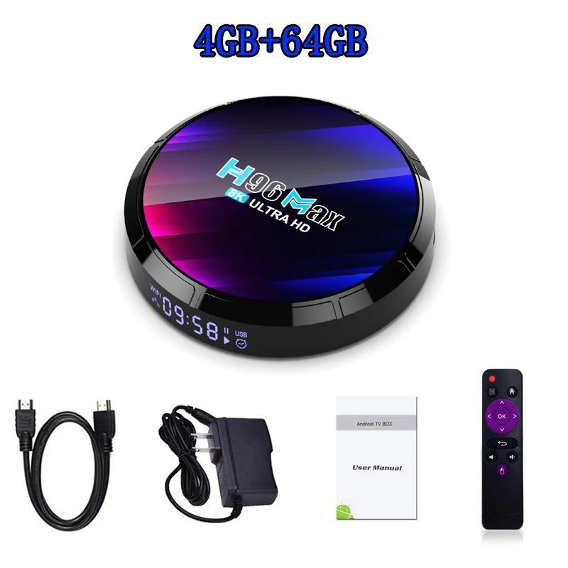 H96 MAX For Led Lcd Android TV 13.0 Version Tv Box 4+64GB