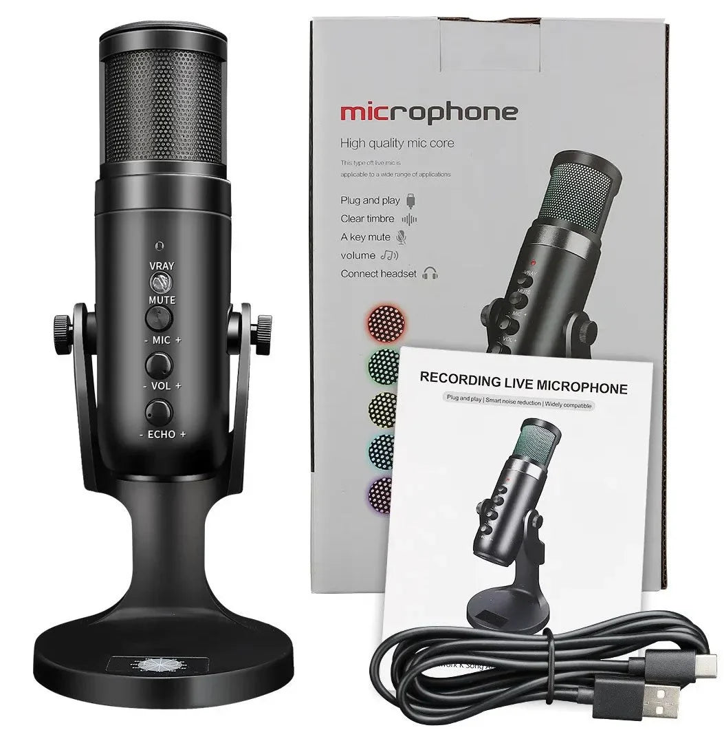 Jmary Mc-pw9 Rgb Professional Usb Microphone For Podcasting With Noise Reduction