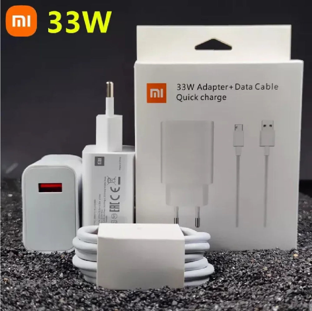 XIAOMI 33W EU PLUG QC3.0 FAST QUICK WALL CHARGER WITH CABLE