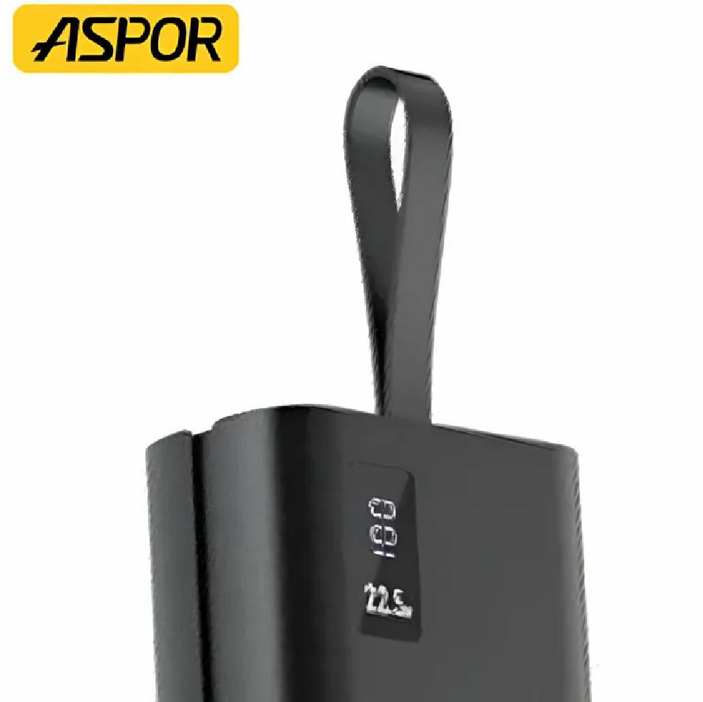 ASPOR A337 22.5W PD 30000MAH FAST CHARGE POWER BANK LCD DISPLAY BLACK