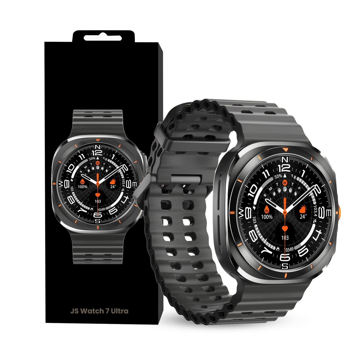 JS WATCH7 ULTRA 1.43 AMOLED DISPLAY WATERPROOF IP68 SMART WATCH WITH FITCLOUDPRO APP BLACK