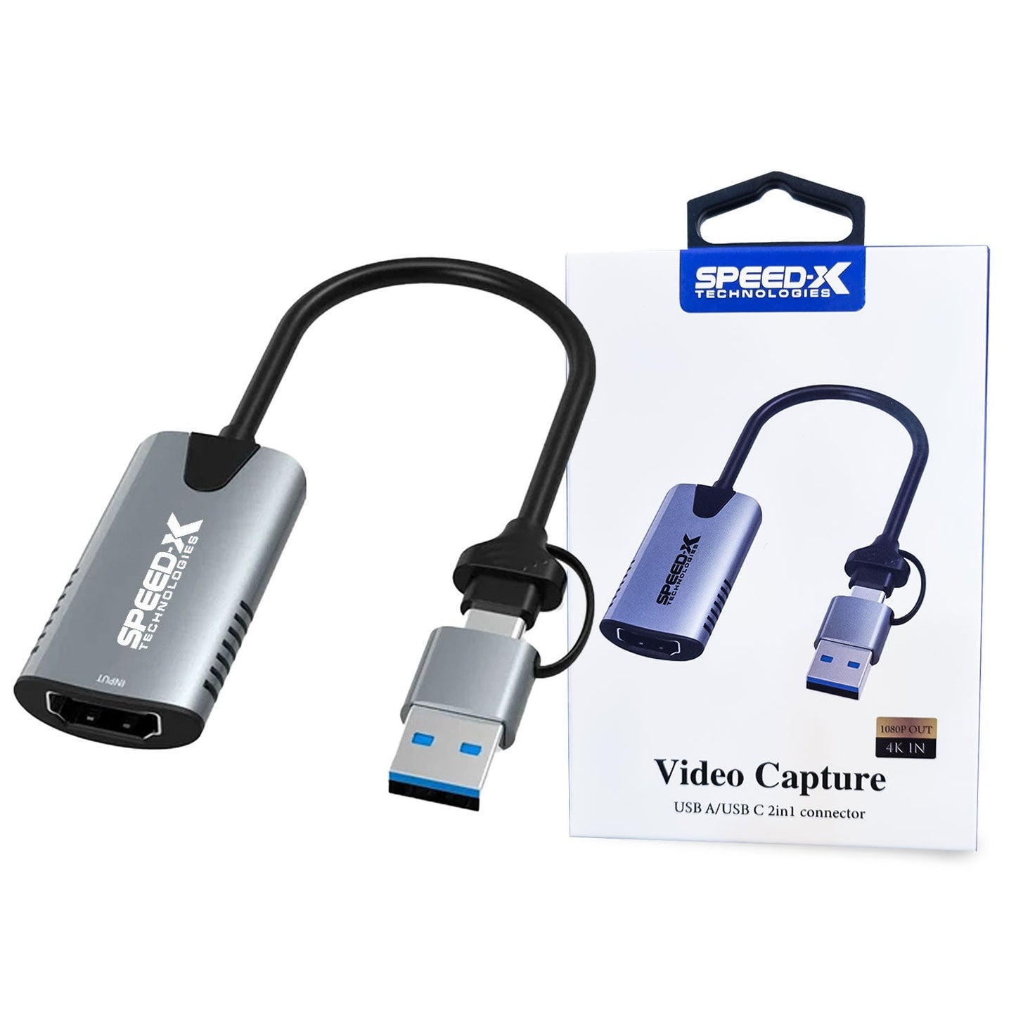 SPEED-X VIDEO CAPTURE USB A/USB C 2in1 TO HDMI CONNECTOR