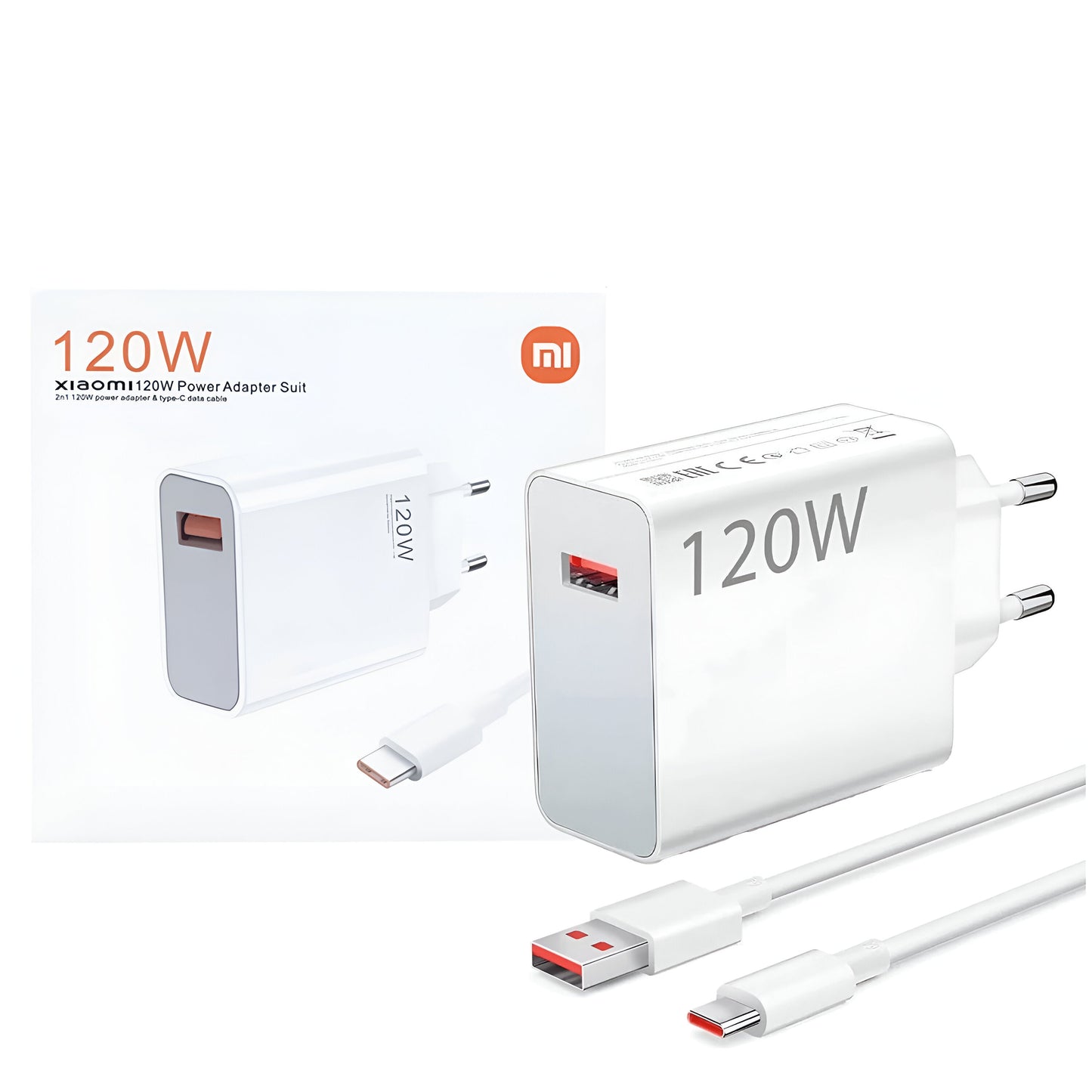 XIAOMI 120W EU PLUG QC3.0 FAST QUICK WALL CHARGER WITH CABLE