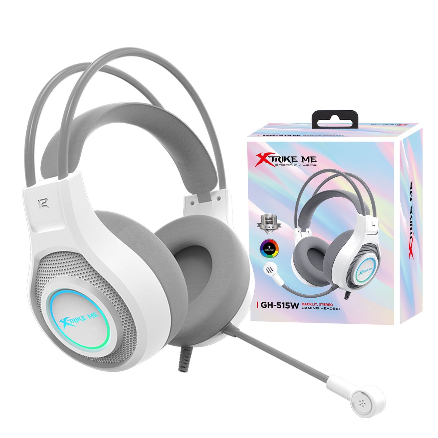 XTRIKE ME GH-515W WIRED RGB GAMING HEADSET WITH STATIC LIGHTING EFFECTS