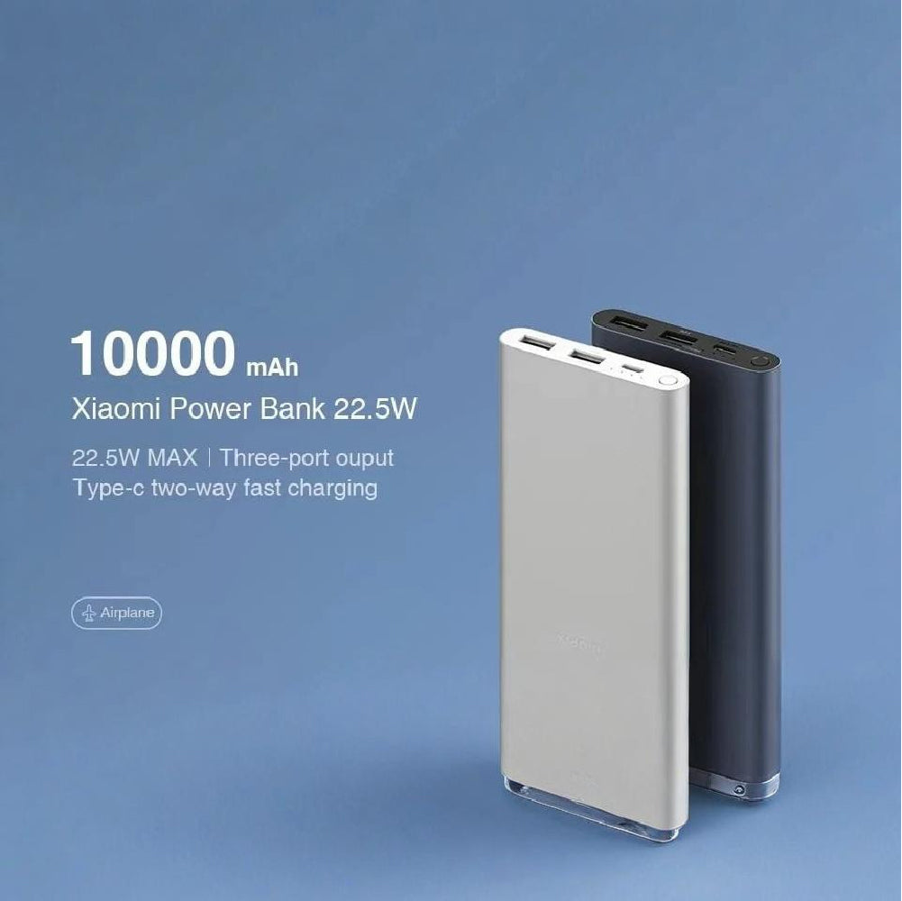 Xiaomi Mi 10000mAh 22.5W Power Bank USB-C Two-Way Fast Charge Powerbank Portable Charger (Silver)