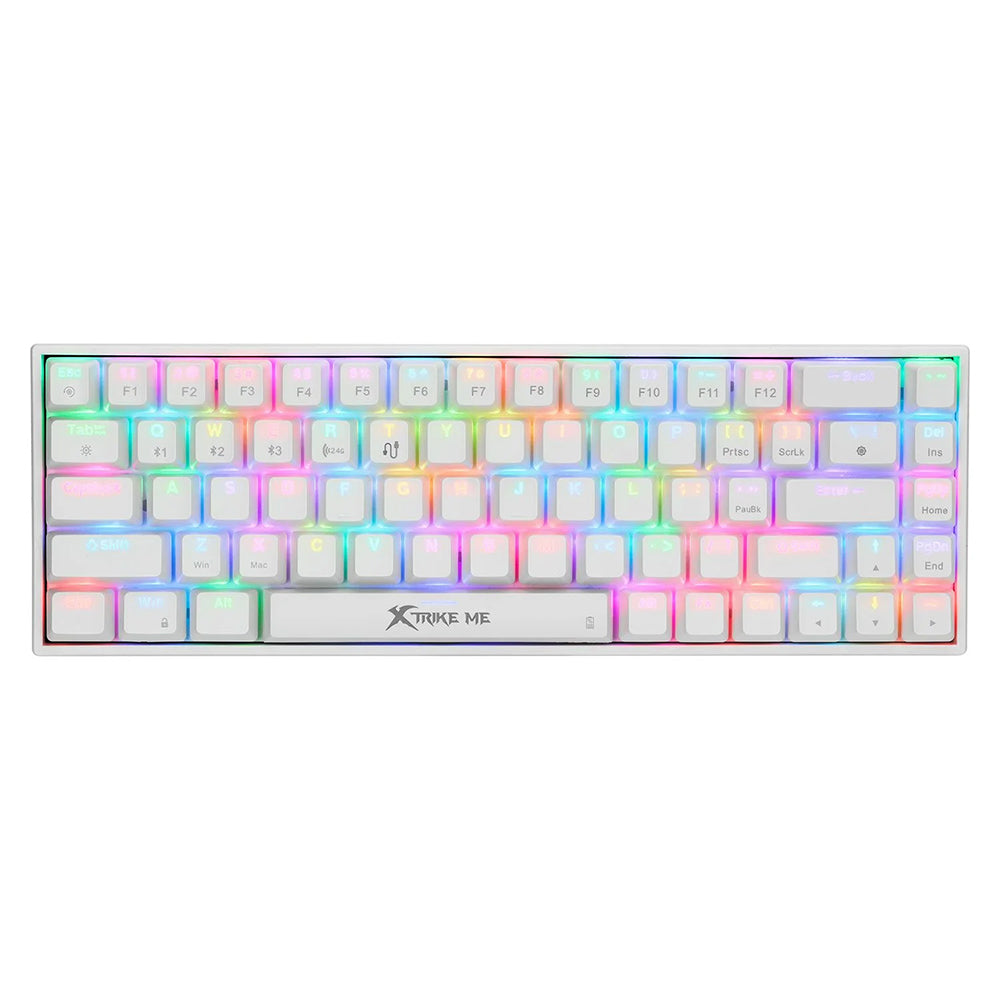 XTRIKE ME GK-994W WIRELESS 2.4G RGB BT GAMING KEYBOARD WHITE