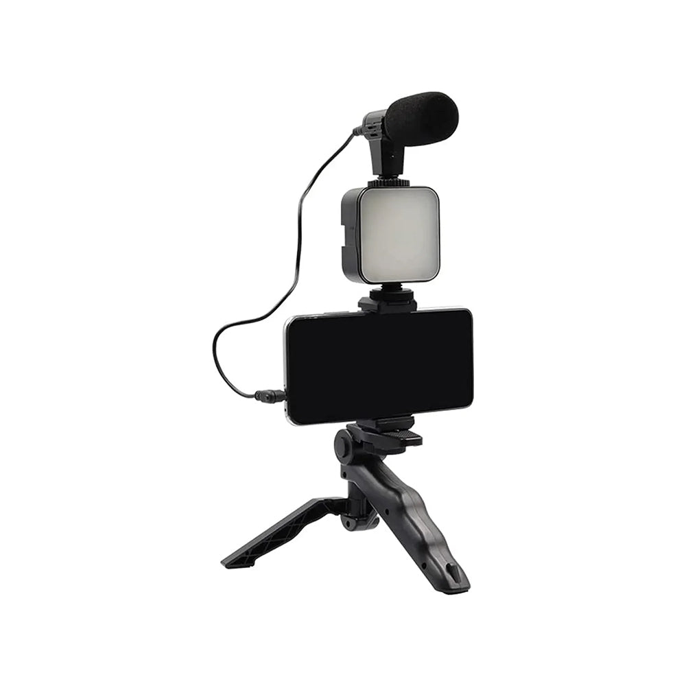 AY-49 VIDEO MAKING KIT VLOGGING TRIPOD TRIPLE BAND LIGHT