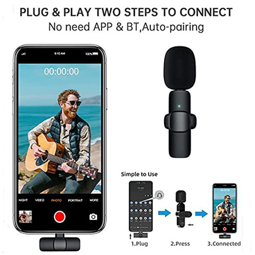 K8 Collar Wireless Microphone Type C Supported