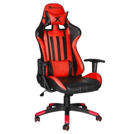 XTRIKE GC-905 BK ERGONOMIC ADJUSTABLE GAMING CHAIR CASTER WHEELS RED